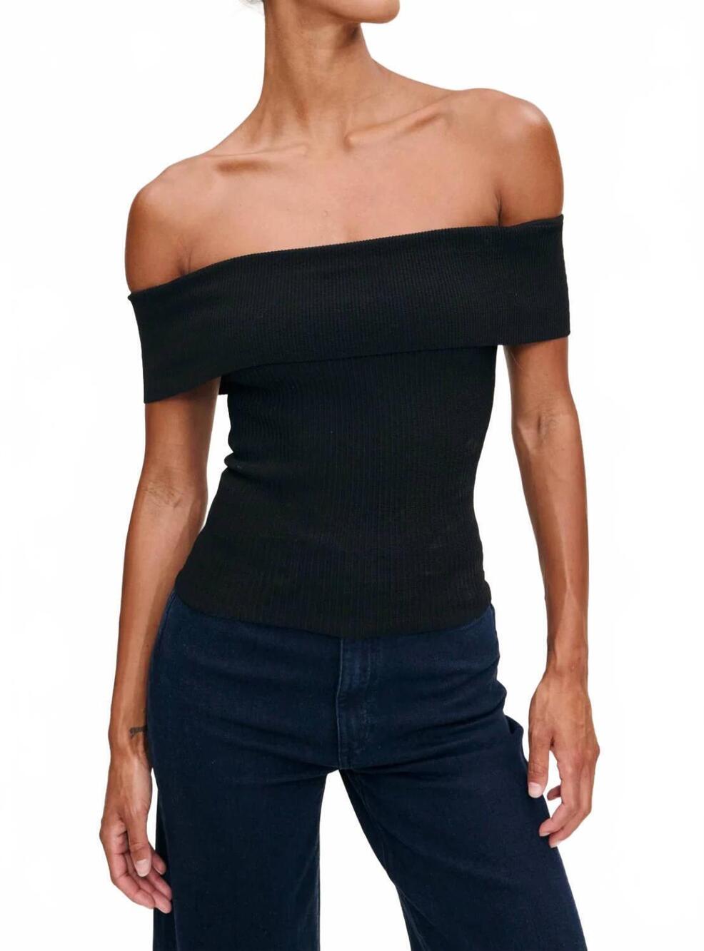 NEW DL1961 - WOMEN'S off the shoulder top in black